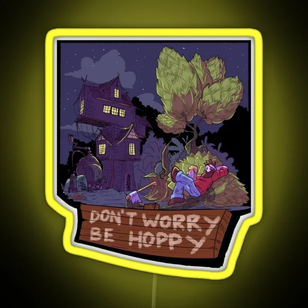 Don T Worry Be Hoppy RGB Neon Sign