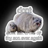LED Rock Hyrax Meme Sign in Vibrant RGB Neon Colors.
