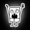 Vibrant RGB Neon Sign Featuring SpongeBob Doodle Artwork Home Decor