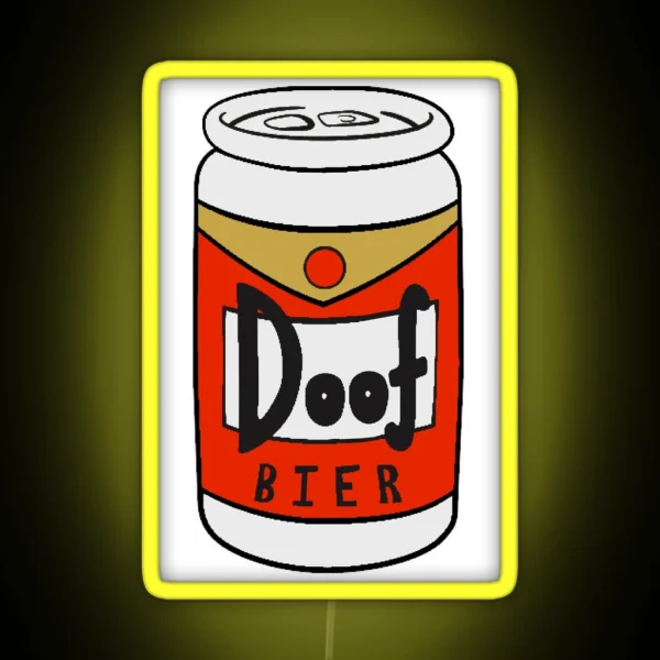 Doof Bier Dumb Beer In German Duff RGB Neon Sign