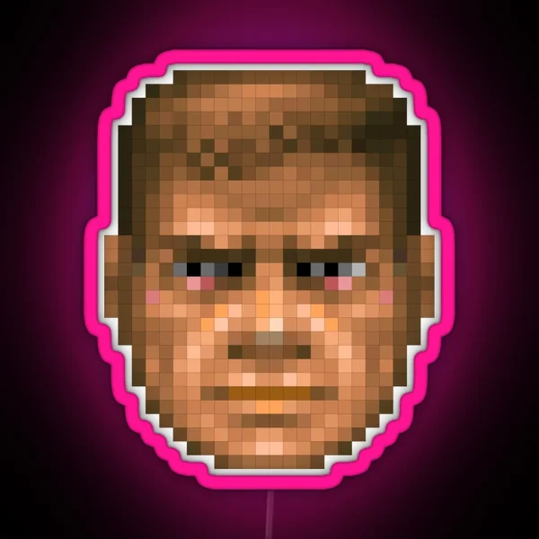 DOOM HEALTH INDICATOR FACE RGB Neon Sign