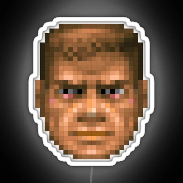 DOOM HEALTH INDICATOR FACE RGB Neon Sign