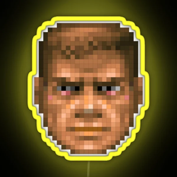 DOOM HEALTH INDICATOR FACE RGB Neon Sign