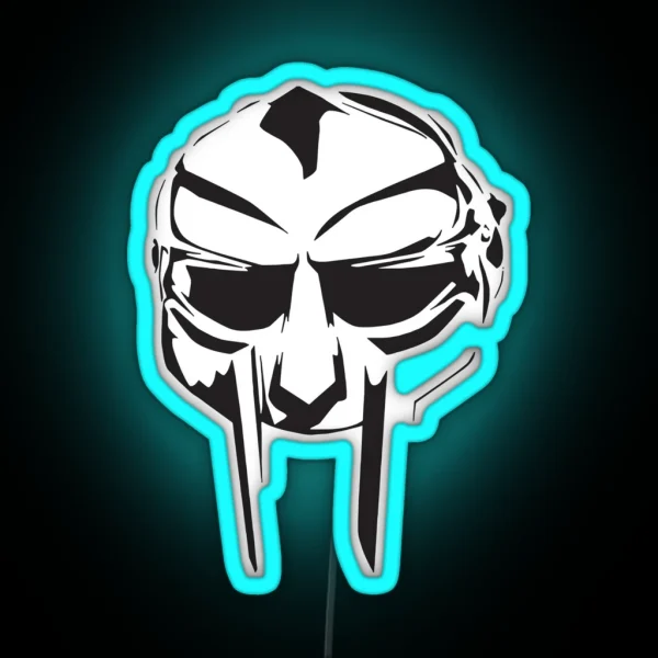 DOOM Madvillain All Caps Hip Hop Led Mask RGB Neon Sign