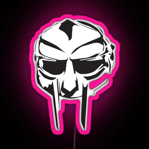DOOM Madvillain All Caps Hip Hop Led Mask RGB Neon Sign