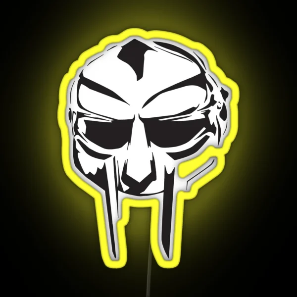 DOOM Madvillain All Caps Hip Hop Led Mask RGB Neon Sign