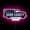 Customizable RGB LED neon logo display for businesses like Door County.