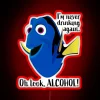 Laughter guaranteed with this whimsical Dory-inspired 'never drinking again' sign.