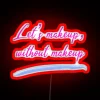 Peaceful coexistence beyond superficiality with vibrant RGB neon lettering glow