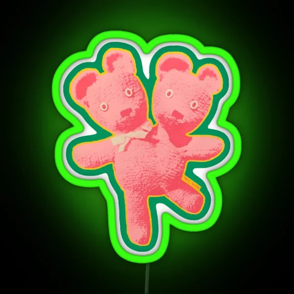 Double Headed Teddy Heaven Logo Led RGB Neon Sign