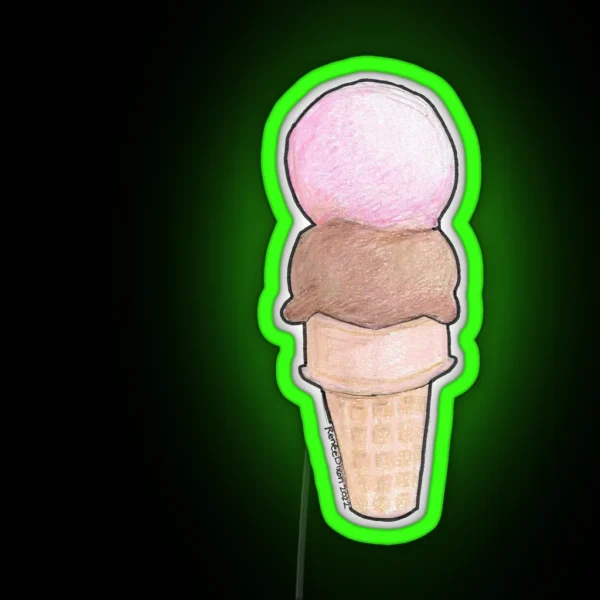Double Scoop RGB Neon Sign
