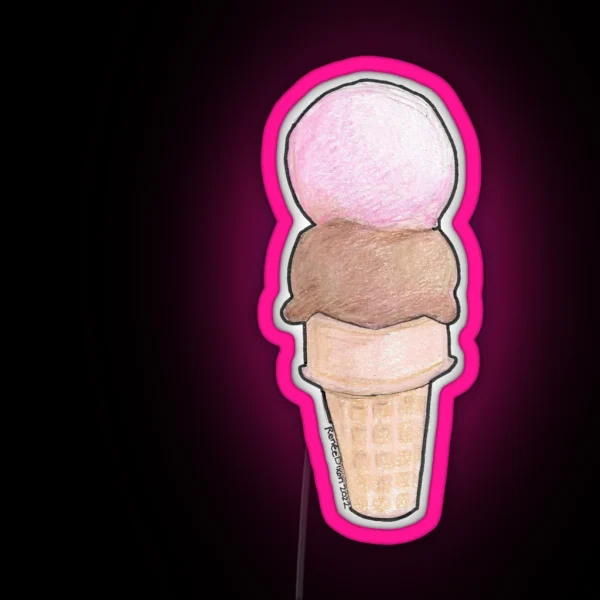 Double Scoop RGB Neon Sign