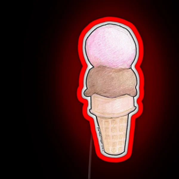 Double Scoop RGB Neon Sign
