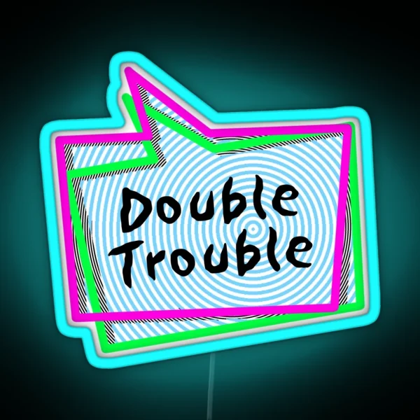 Double Trouble Speech Bubbles RGB Neon Sign