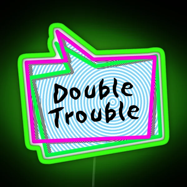 Double Trouble Speech Bubbles RGB Neon Sign