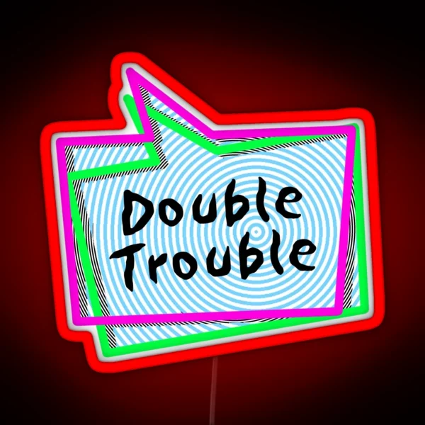 Double Trouble Speech Bubbles RGB Neon Sign