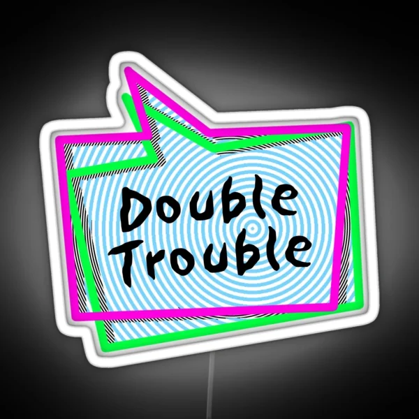 Double Trouble Speech Bubbles RGB Neon Sign