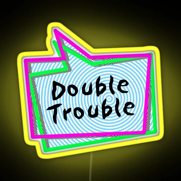 Double Trouble Speech Bubbles RGB Neon Sign