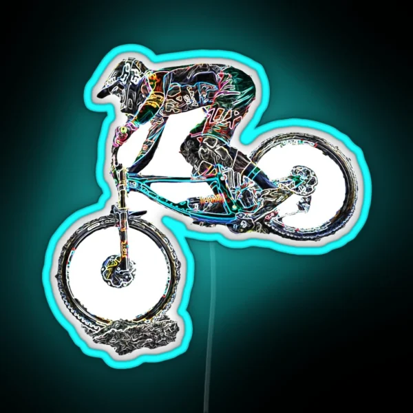 Downhill Mountain Biking RGB Neon Sign