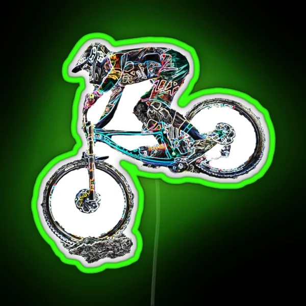 Downhill Mountain Biking RGB Neon Sign