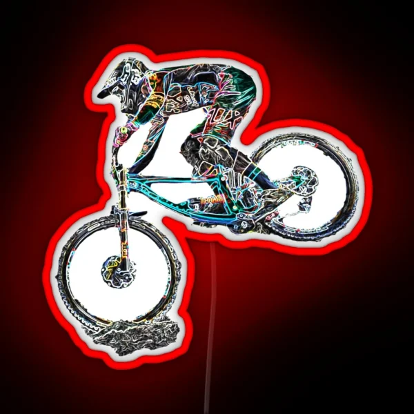 Downhill Mountain Biking RGB Neon Sign