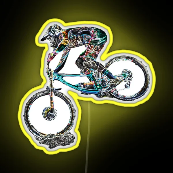 Downhill Mountain Biking RGB Neon Sign