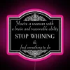Vintage Downton Abbey-inspired quote illuminated by colorful RGB LED lighting