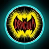 Vampire Gothic Dracula Logo Neon Sign in Bright Rainbow Colors