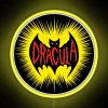 Electric Gothic Elegance: Neon Dracula Logo Sign with Vibrant Colors