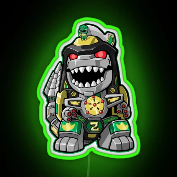 Dragonzord Green Ranger Mini Version RGB Neon Sign