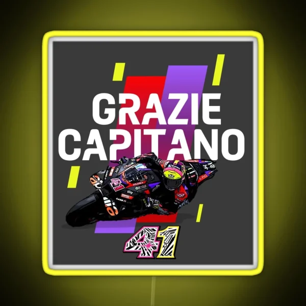 Drawing Aleix GRAZIE CAPITANO Season 2024 RGB Neon Sign