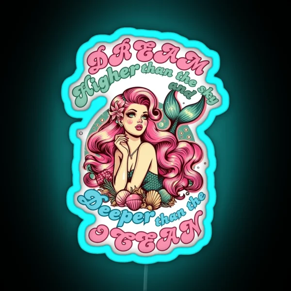 Dreamer Mermaid Mermaidcore RGB Neon Sign