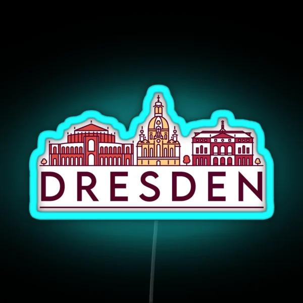 Dresden Cityscape RGB Neon Sign