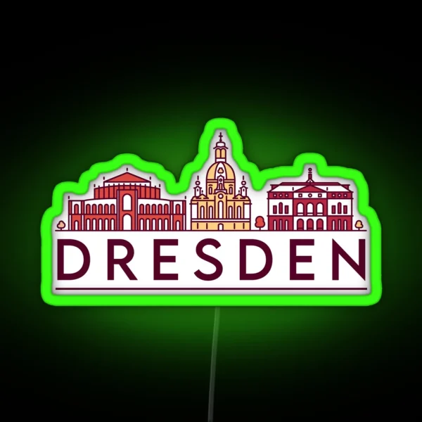 Dresden Cityscape RGB Neon Sign