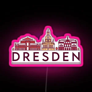 Dresden Cityscape RGB Neon Sign