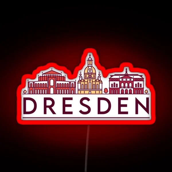 Dresden Cityscape RGB Neon Sign