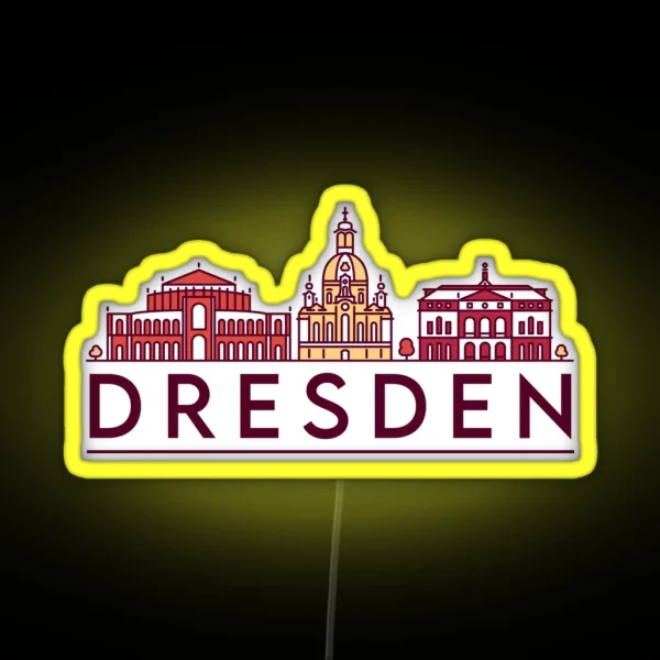 Dresden Cityscape RGB Neon Sign