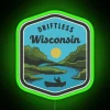 Retro Driftless Wisconsin Road Trip Nostalgia Sign with Neon Colors