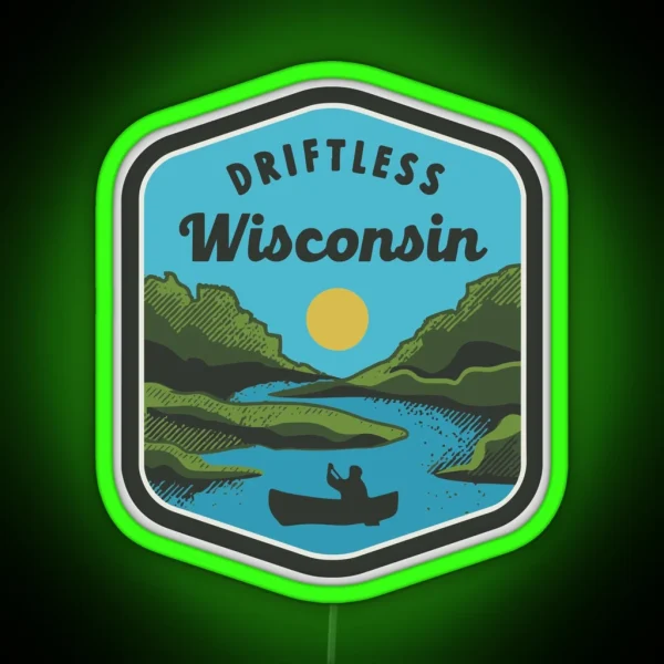 Driftless Wisconsin Logo Color RGB Neon Sign