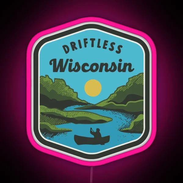 Driftless Wisconsin Logo Color RGB Neon Sign