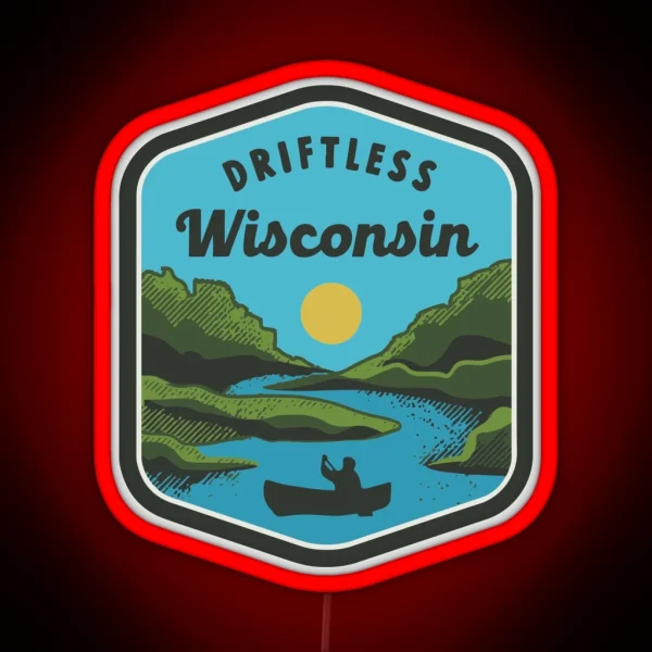 Driftless Wisconsin Logo Color RGB Neon Sign