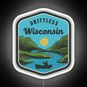 Driftless Wisconsin Logo Color RGB Neon Sign