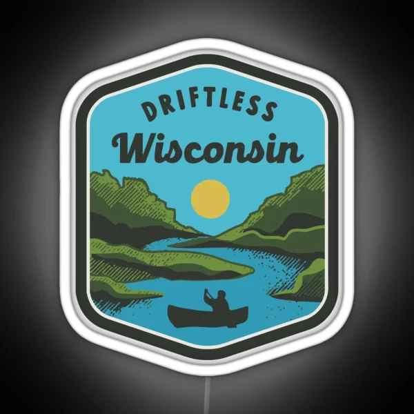 Driftless Wisconsin Logo Color RGB Neon Sign