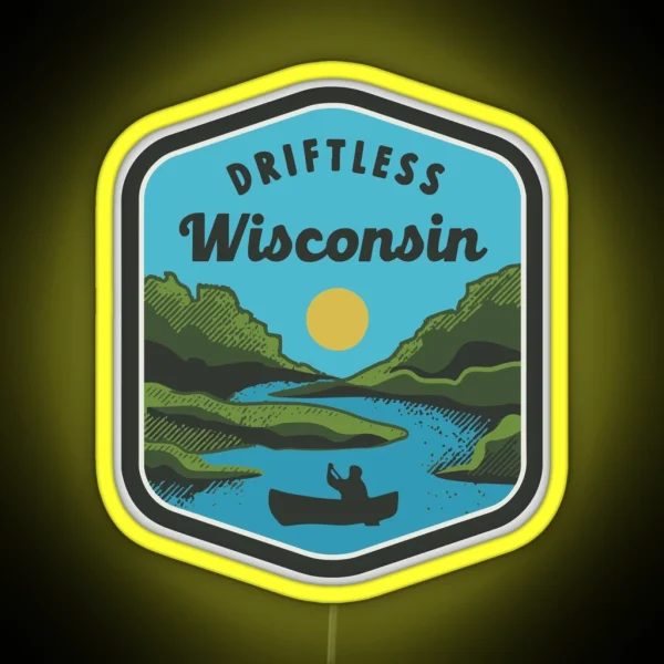 Driftless Wisconsin Logo Color RGB Neon Sign