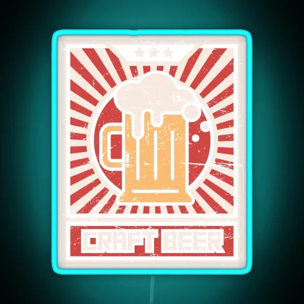 Drink CRAFT BEER Propaganda Poster RGB Neon Sign
