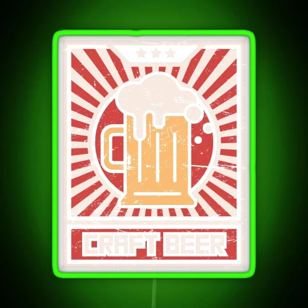 Drink CRAFT BEER Propaganda Poster RGB Neon Sign