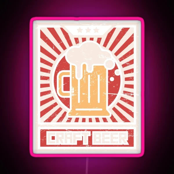 Drink CRAFT BEER Propaganda Poster RGB Neon Sign