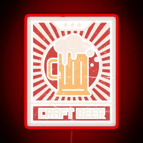 Drink CRAFT BEER Propaganda Poster RGB Neon Sign
