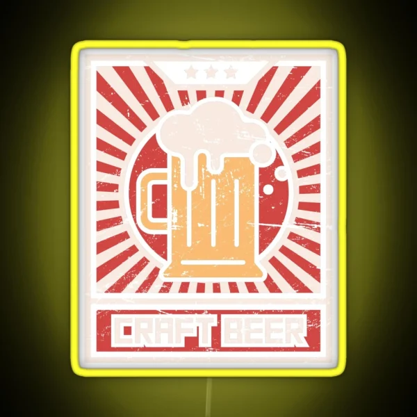 Drink CRAFT BEER Propaganda Poster RGB Neon Sign