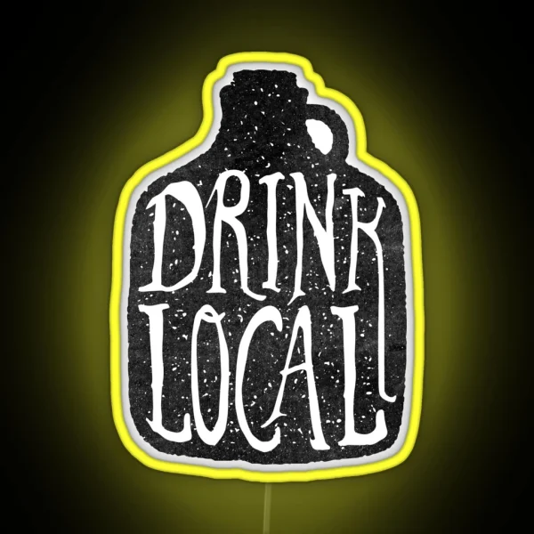 Drink Local Brewery Craft Beer Growler RGB Neon Sign